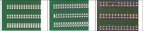 Figure 9: Photograph showing the complete 0201 process flow (280 microns +ve Y with nitrogen)